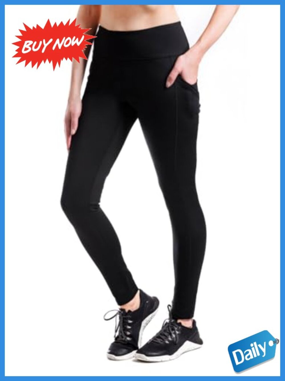 Thermal Fleece Lined Leggings Side Pockets High Rise